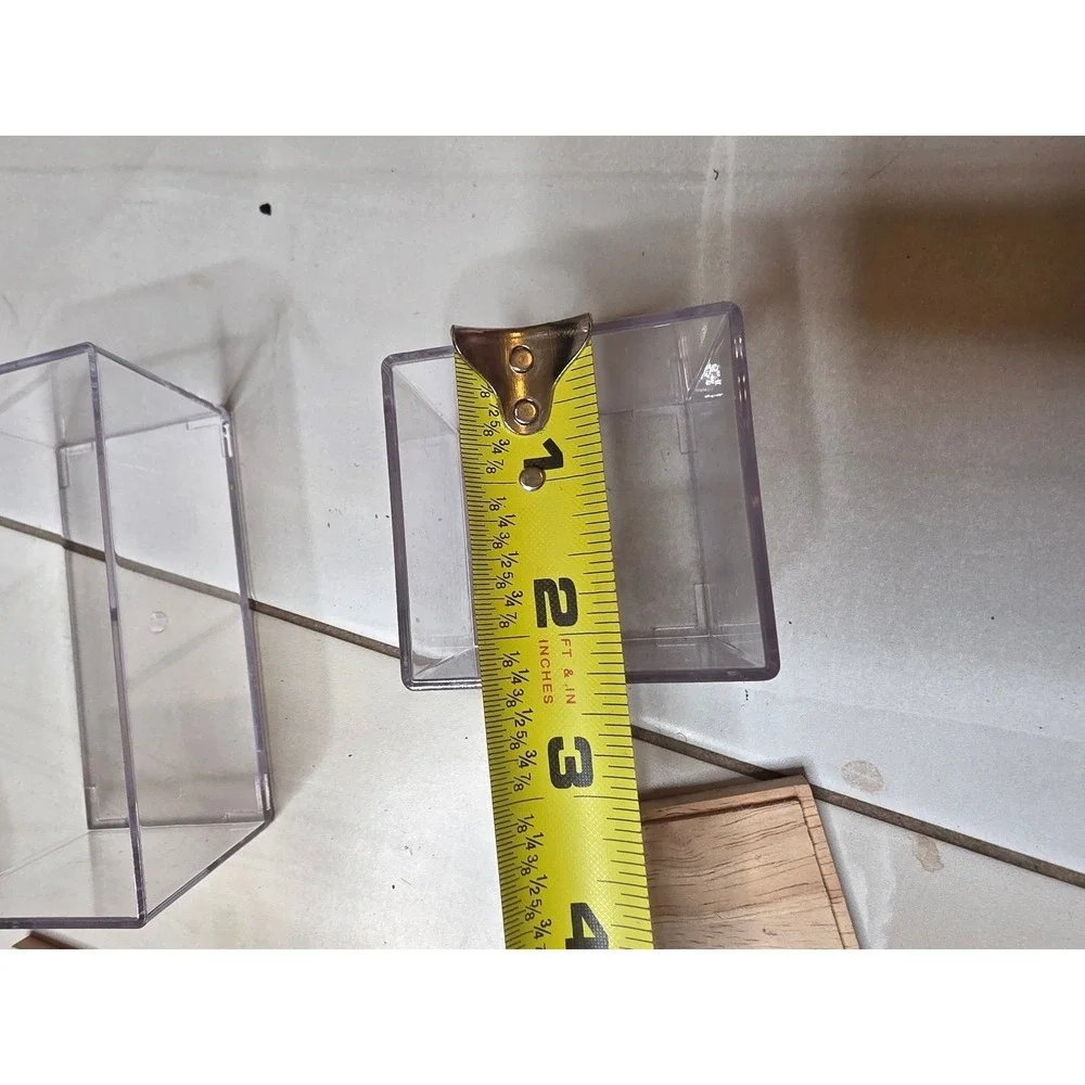3‎ Piece Clear Acrylic Storage Bin Set with Wood Lids Nesting Organizers